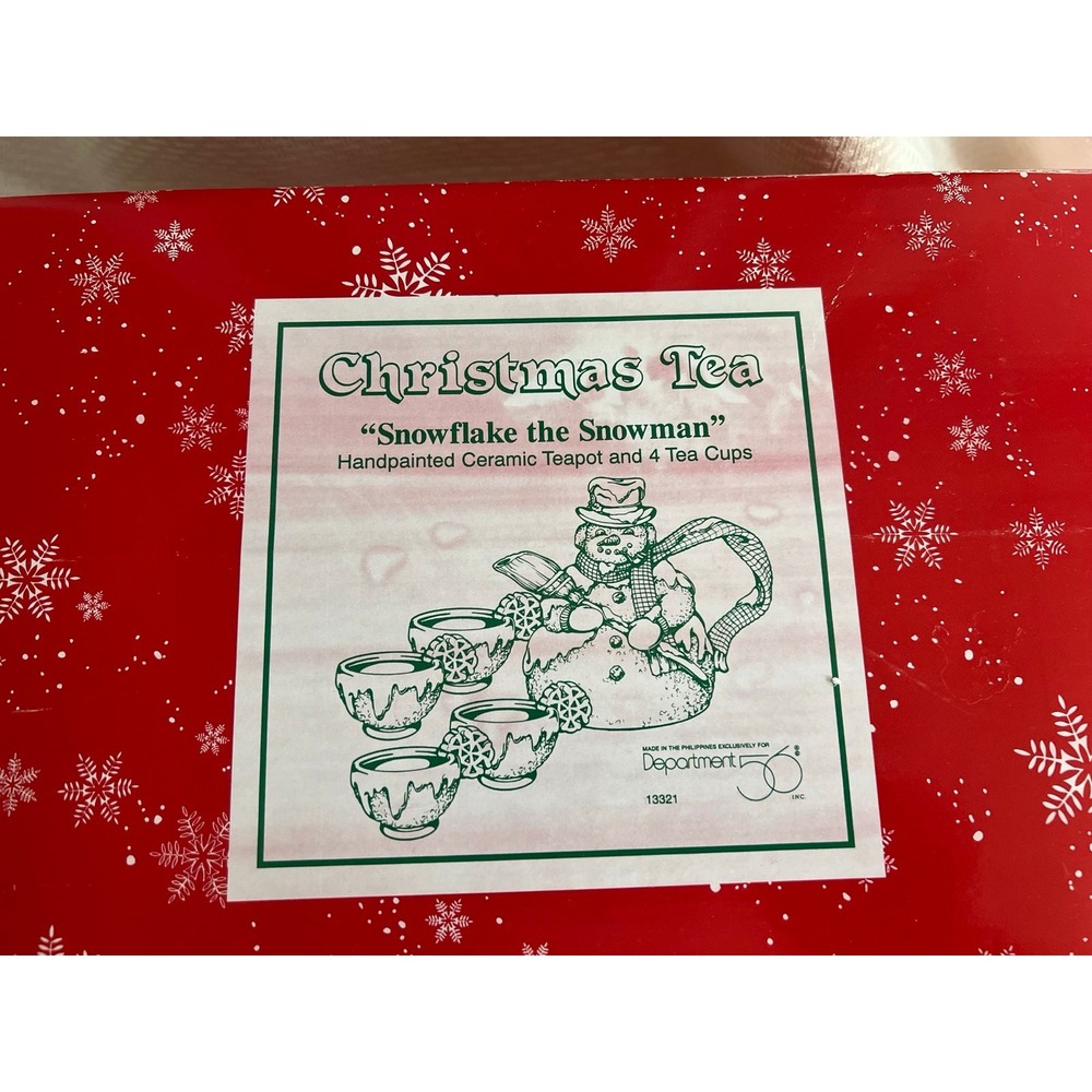 Department 56 Christmas Tea Snowflake the Snowman 5-piece set